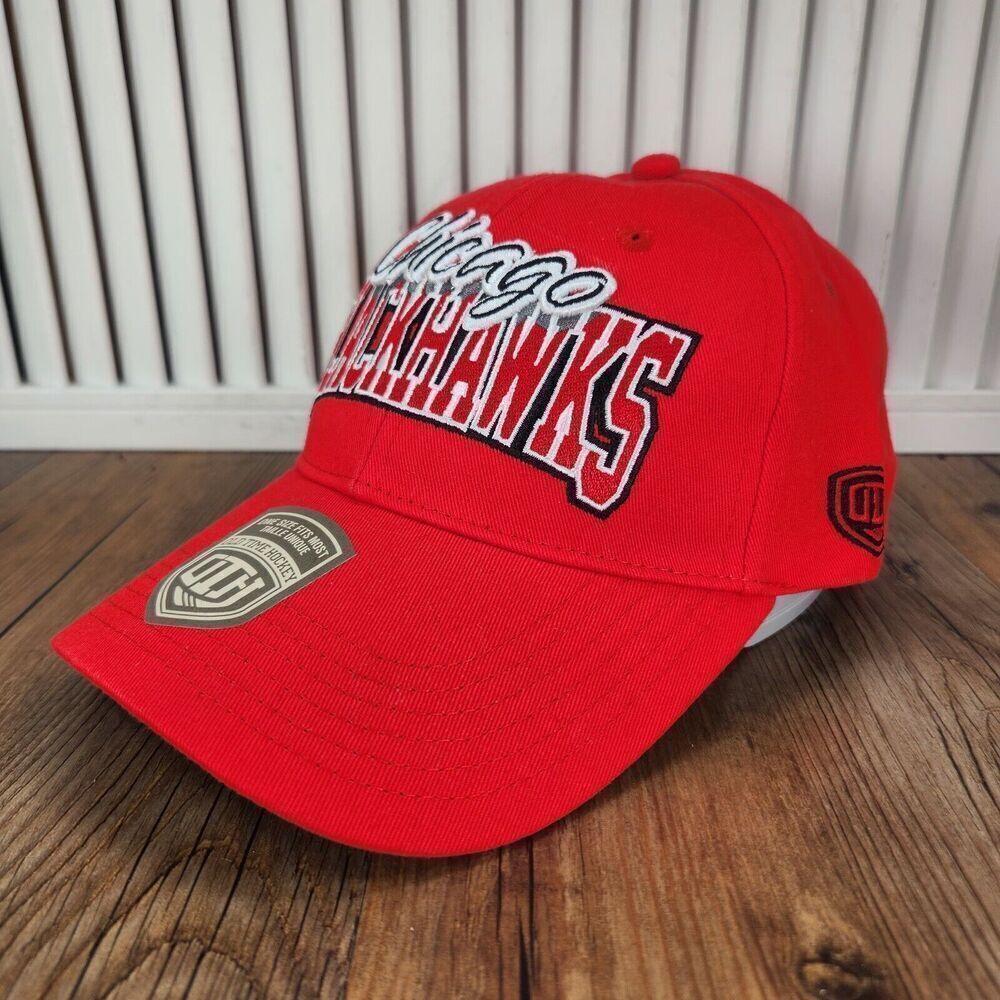 Chicago Blackhawks Old Time Hockey Strapback Hat Cap Red Licensed NHL Sports Ice